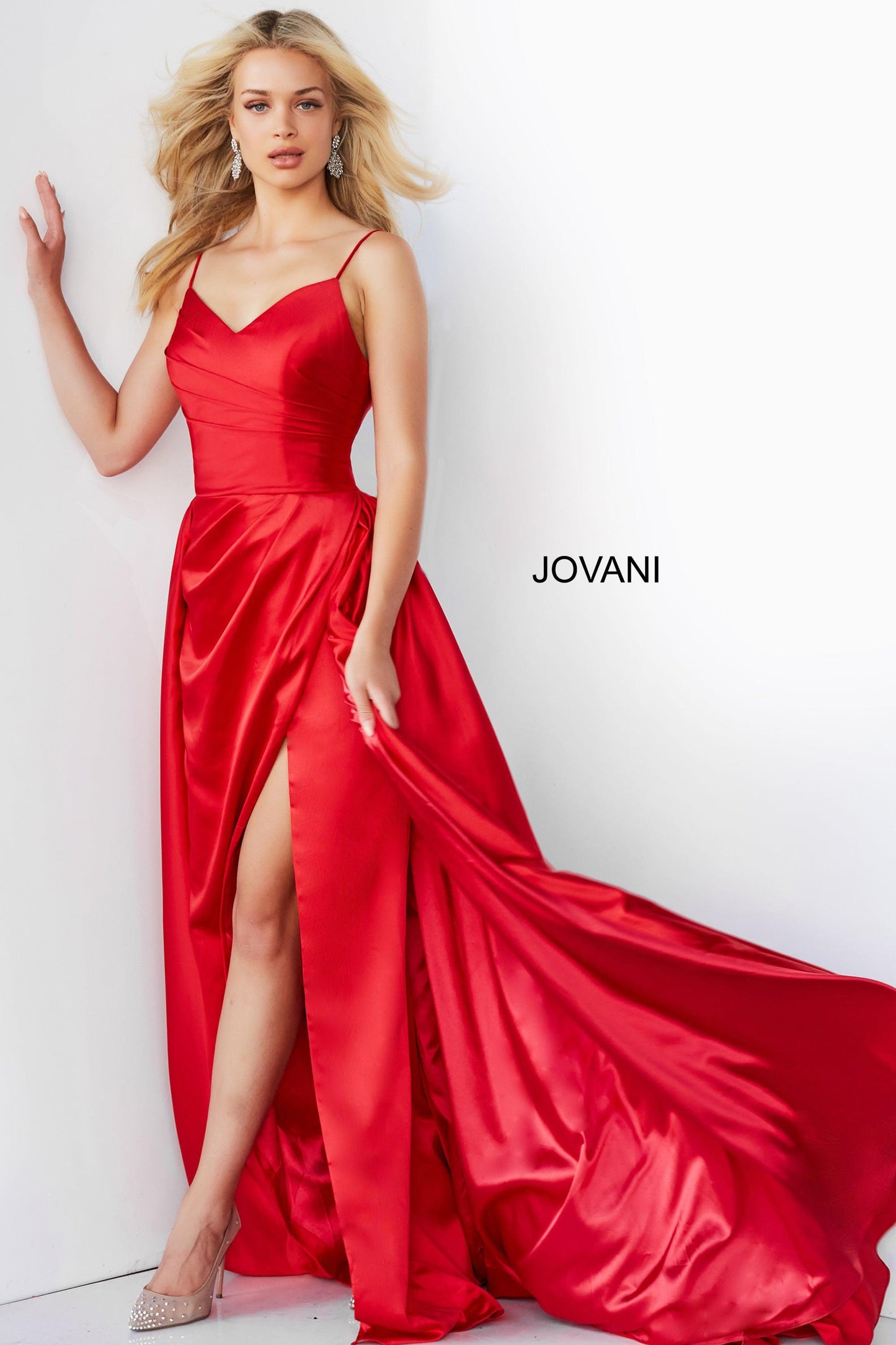 Jovani Formal Spaghetti Strap Long Prom Gown 07800 - The Dress Outlet