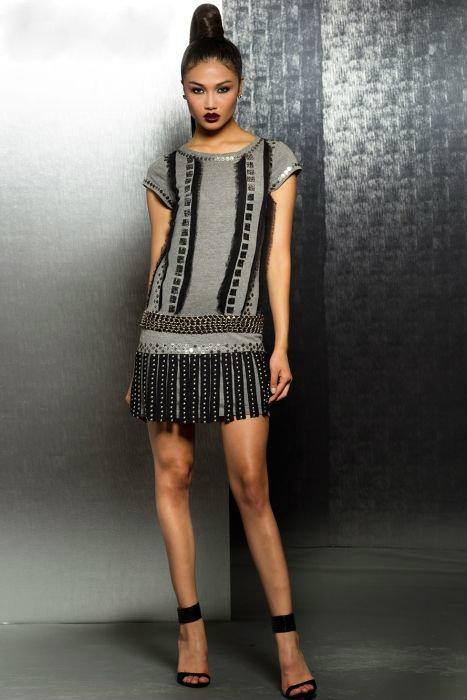 Jovani Fringe Short Dress Cocktail M145 - The Dress Outlet