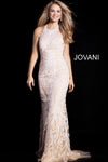 Jovani Halter Embroidered Long Prom Dress 49249 - The Dress Outlet