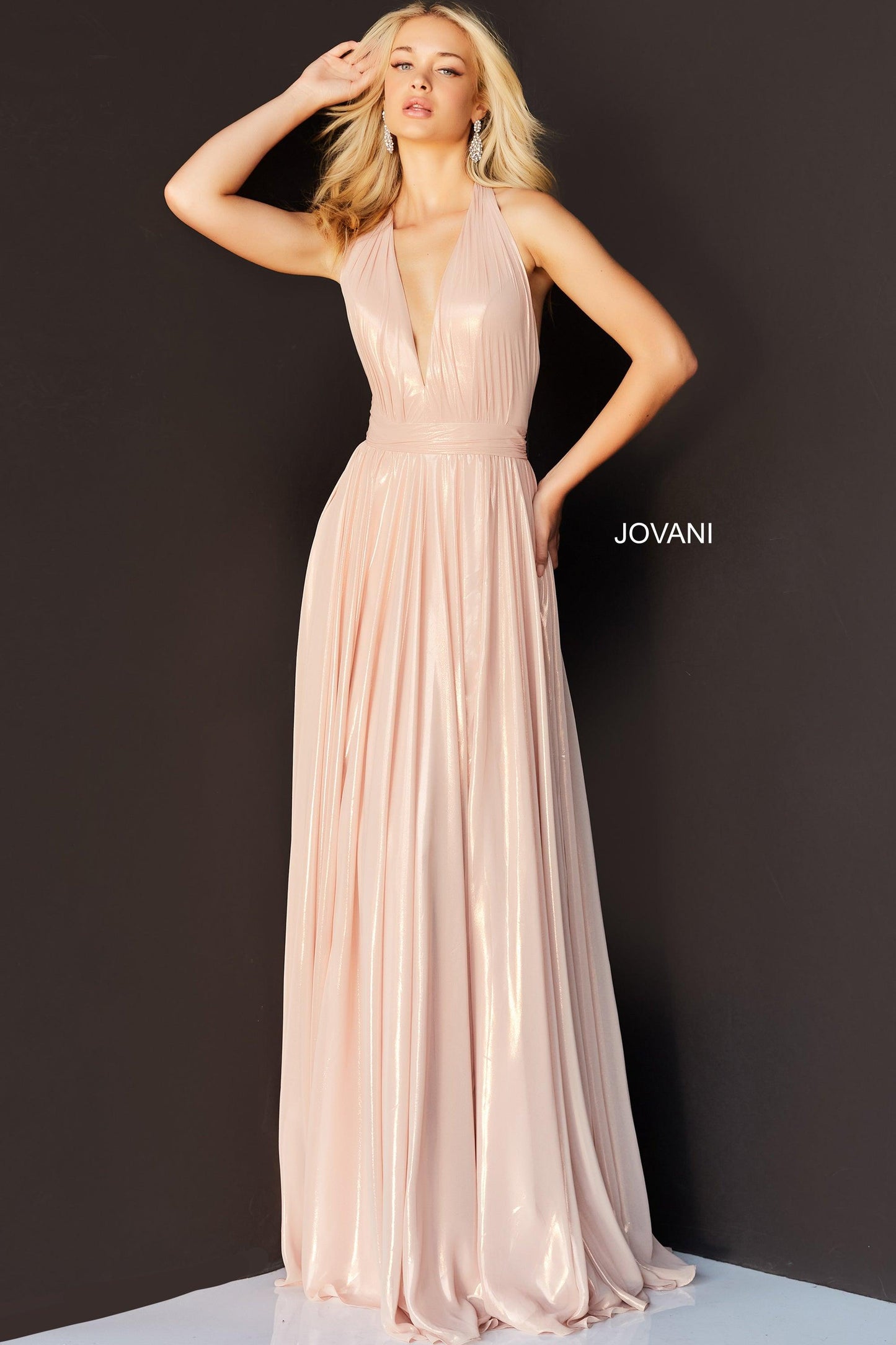 Jovani Halter Long Formal Evening Dress 07247 - The Dress Outlet