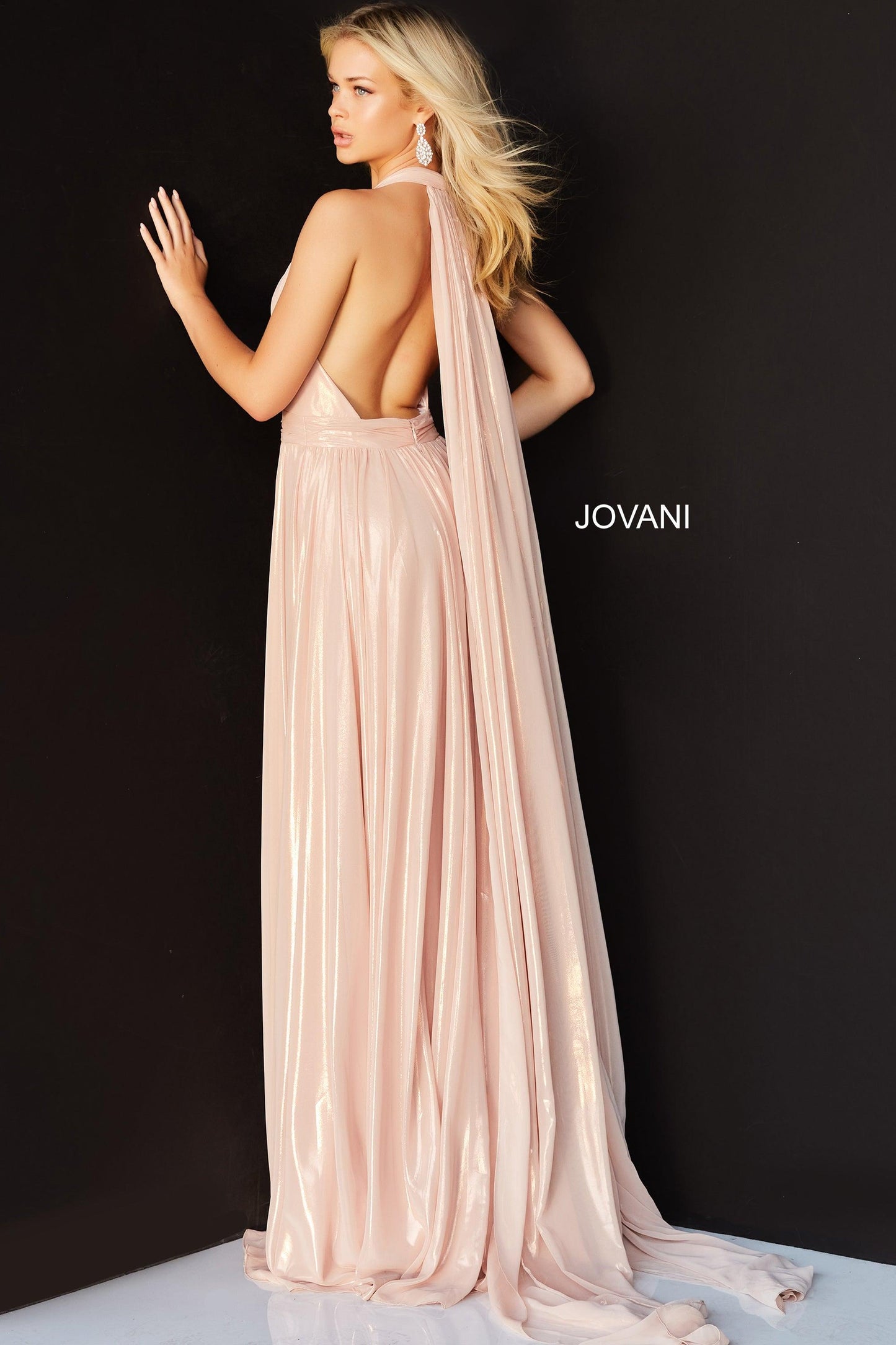 Jovani Halter Long Formal Evening Dress 07247 - The Dress Outlet