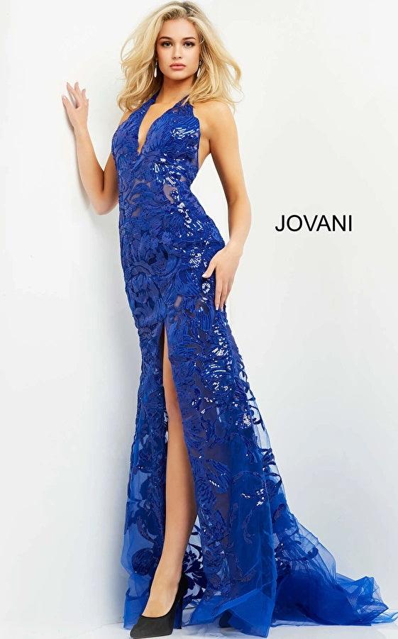 Jovani Halter Long Formal Prom Dress 8110 - The Dress Outlet