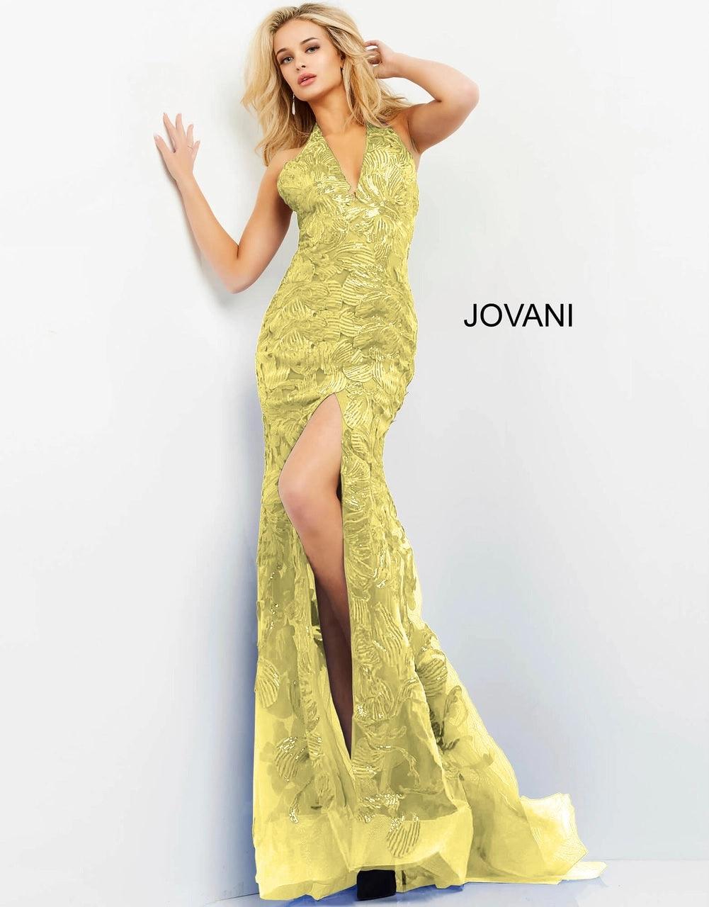 Jovani Halter Long Formal Prom Dress 8110 - The Dress Outlet