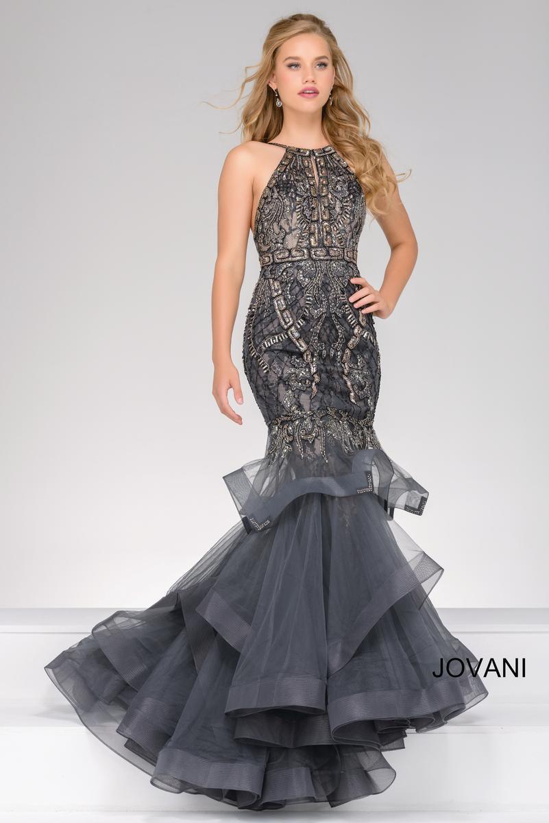 Jovani Halter Long Mermaid Gown 31554 - The Dress Outlet