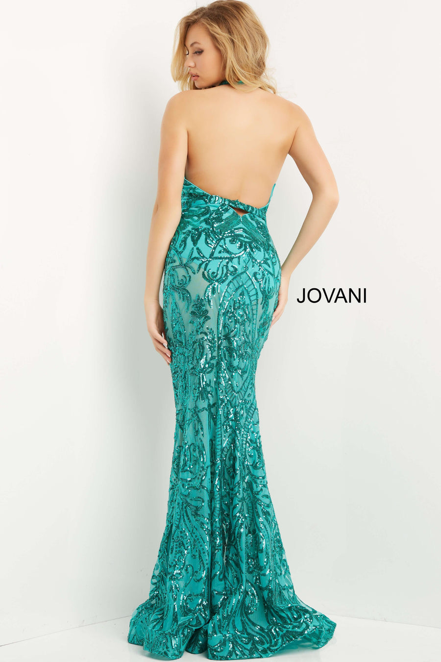 Jovani Halter Long Sexy Prom Dress 06528 - The Dress Outlet