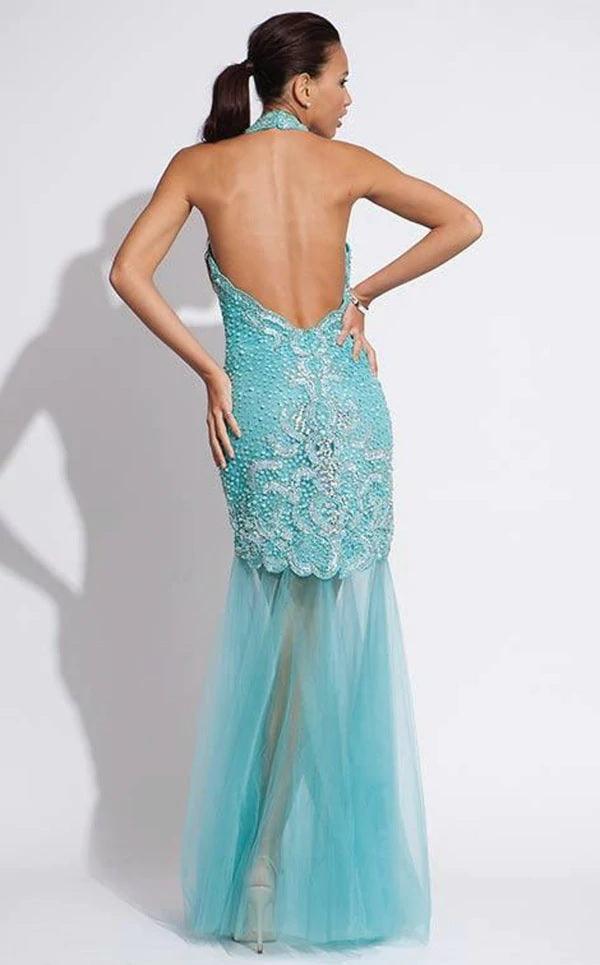 Jovani Halter Mermaid Dress 1656 - The Dress Outlet