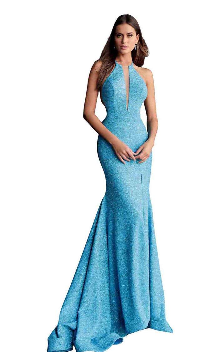 Jovani Halter Mermaid Long Prom Dress 67563 - The Dress Outlet