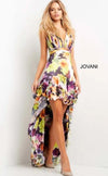 Jovani High Low Formal Floral Print Prom Gown 09389 - The Dress Outlet