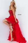 Jovani High Low Strapless  Prom Dress 08100 - The Dress Outlet