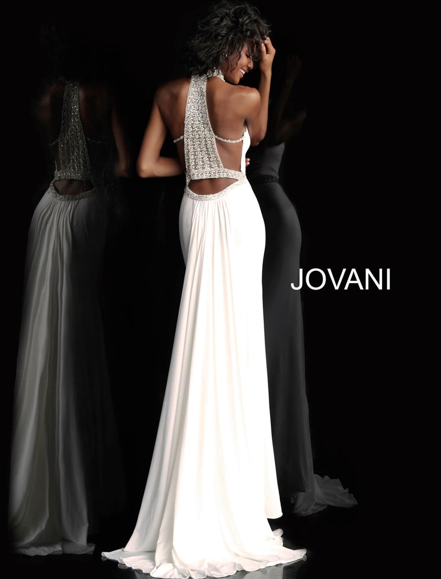 Jovani High Neck Long Prom Dress 40869 - The Dress Outlet