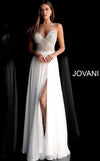 Jovani High Slit Long Prom Dress 66925 - The Dress Outlet