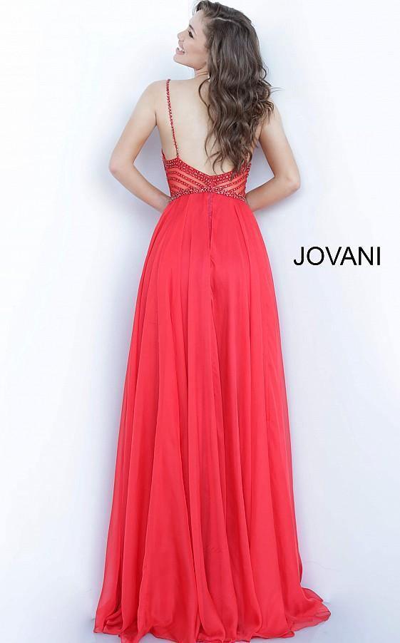 Jovani High Slit Long Prom Dress 66925 - The Dress Outlet