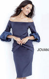 Jovani Knee Length Off Shoulder Cocktail Dress 1023 - The Dress Outlet