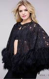 Jovani Lace Embellished Neck on Trend Cape - The Dress Outlet