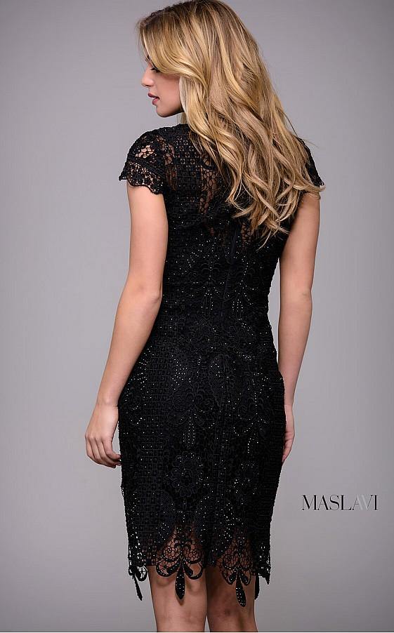 Jovani Lace High Neck Short Dress M618 - The Dress Outlet