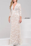 Jovani Lace Illusion Long Evening Dress 23662 - The Dress Outlet