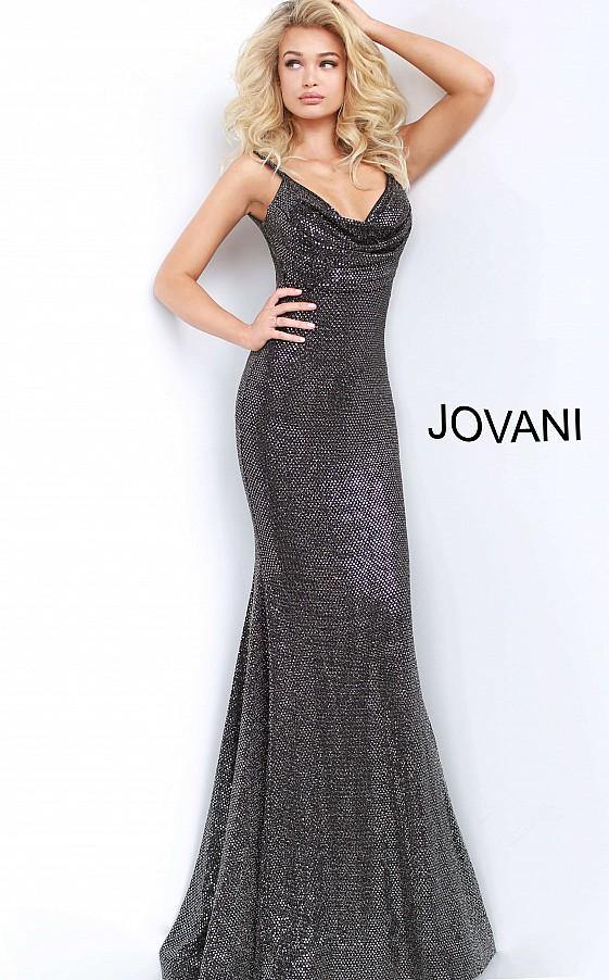 Jovani Long Cowl Neckline Prom Dress 3392 - The Dress Outlet