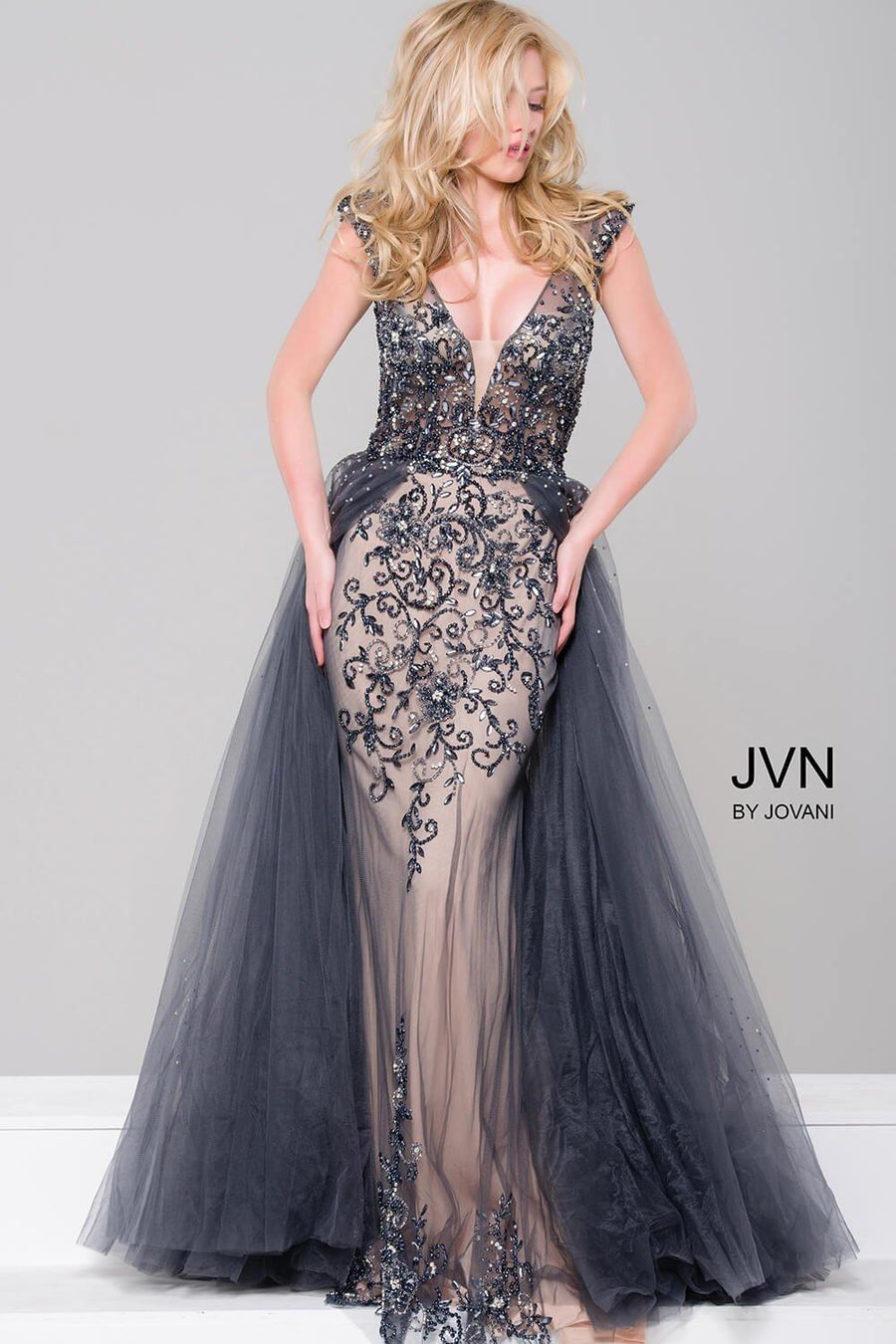 Jovani Long Embellished Column Prom Dress 46081 - The Dress Outlet