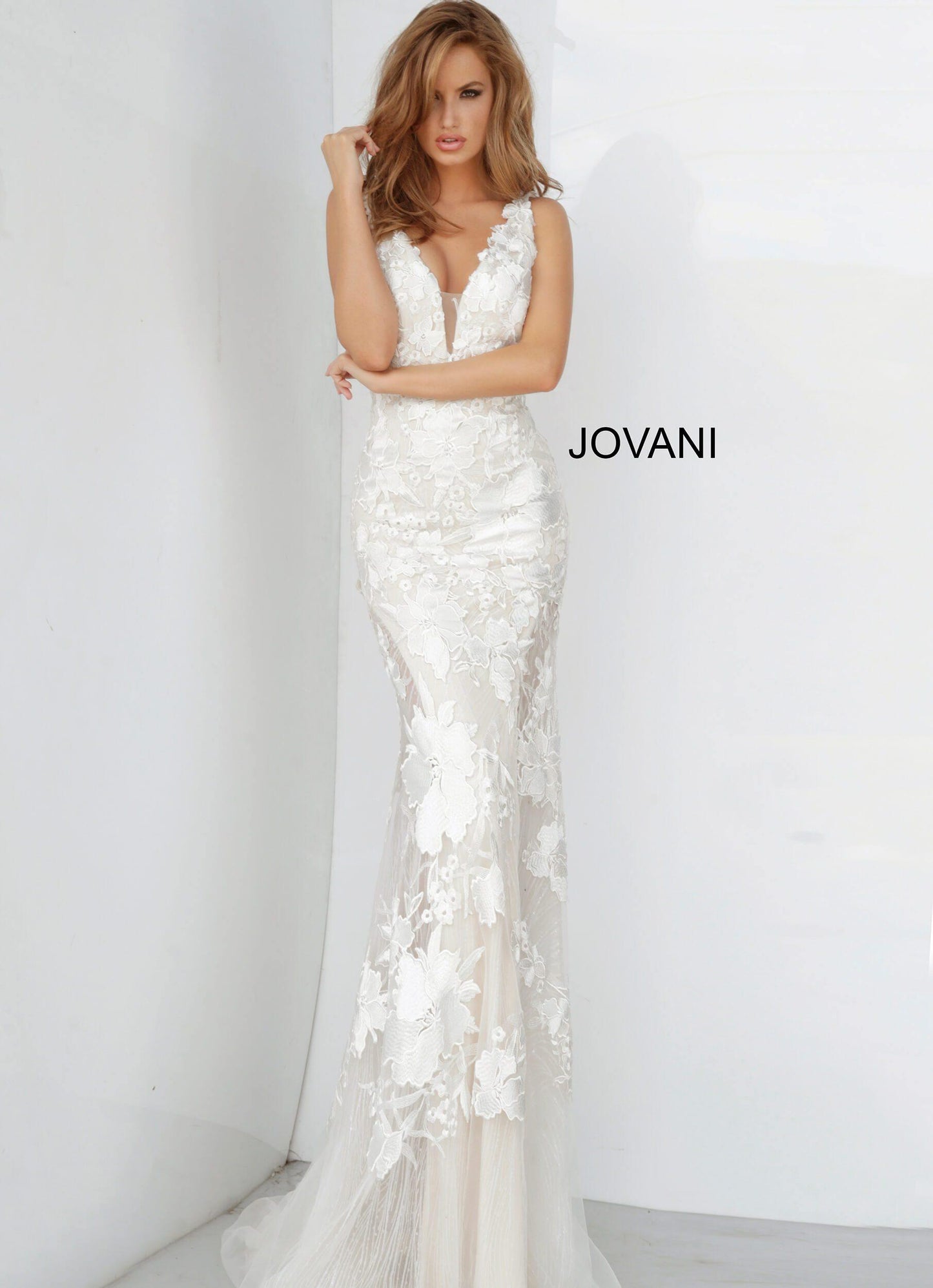 JVN By Jovani Long Formal Evening Lace JVN02444 - The Dress Outlet Jovani