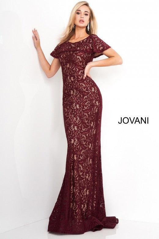 Jovani Long Formal Evening Lace Dress 02904 - The Dress Outlet