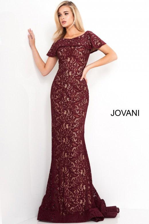 Jovani Long Formal Evening Lace Dress 02904 - The Dress Outlet