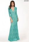 Jovani Long Formal Long Sleeve Lace Dress 20025 - The Dress Outlet