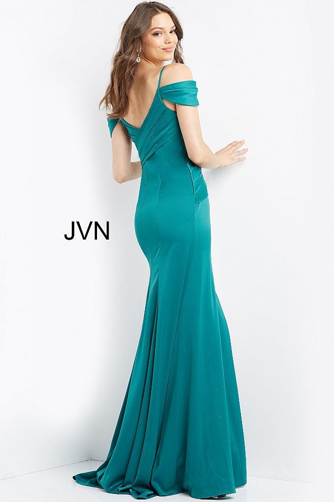 Jovani Long Off Shoulder High Slit Prom Dress 08414 - The Dress Outlet