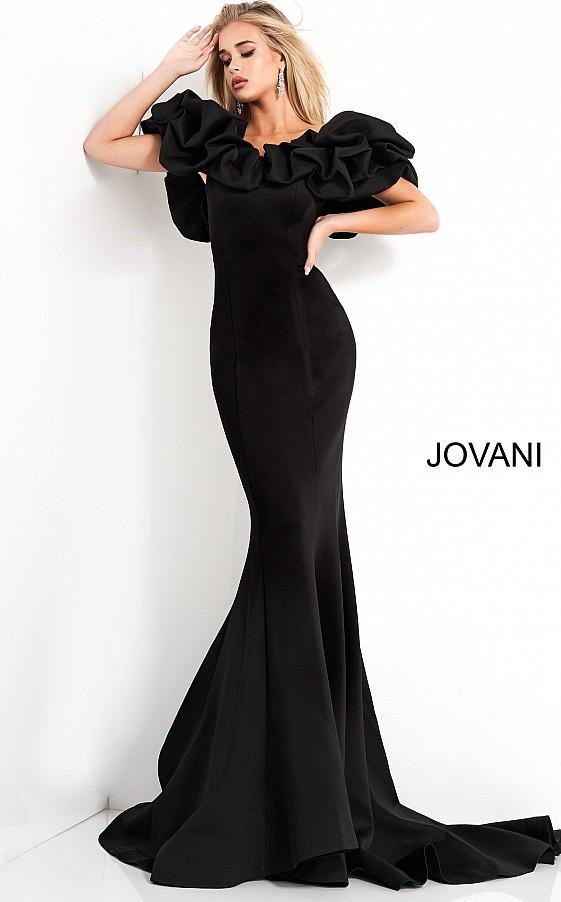 Jovani Long Off the Shoulder Evening Dress 04368 - The Dress Outlet