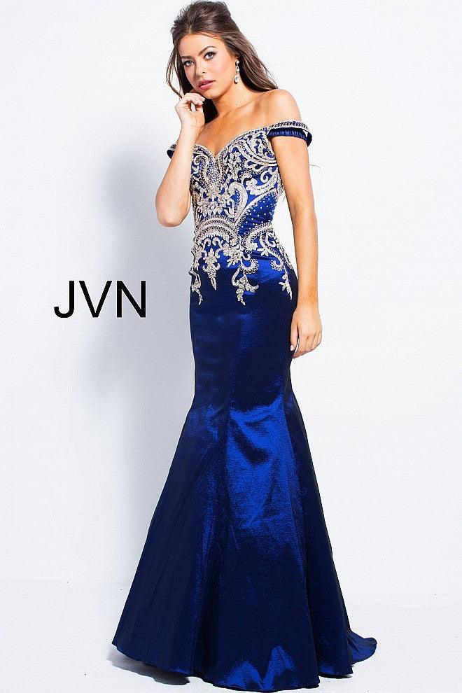 Jovani Long Off the Shoulder Prom Dress 61193 - The Dress Outlet