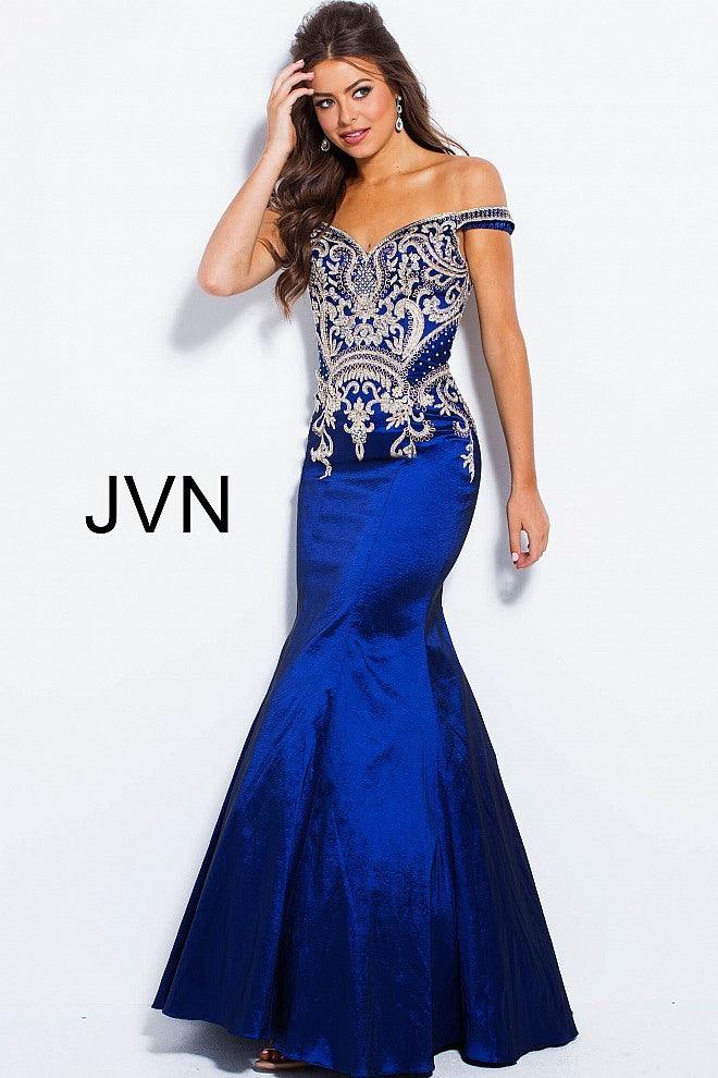 Jovani Long Off the Shoulder Prom Dress 61193 - The Dress Outlet