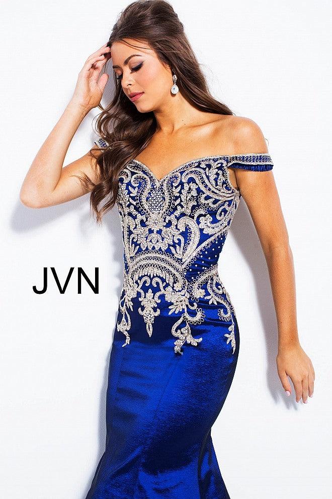 Jovani Long Off the Shoulder Prom Dress 61193 - The Dress Outlet