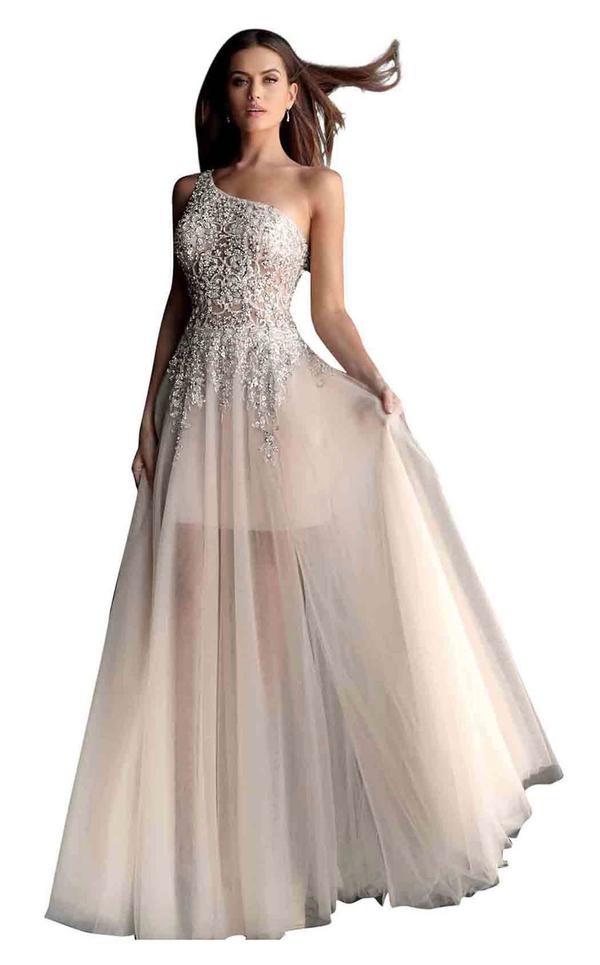 Jovani Long One Shoulder Prom Gown 64893 - The Dress Outlet