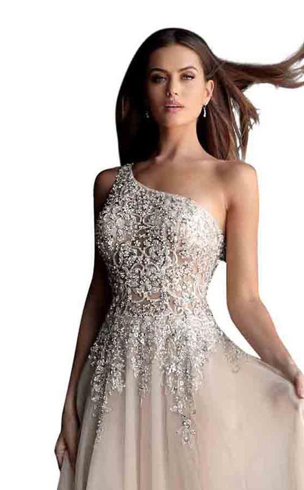 Jovani Long One Shoulder Prom Gown 64893 - The Dress Outlet