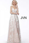 JVN By Jovani Long Prom Gown JVN67181 White/Pink - The Dress Outlet Jovani