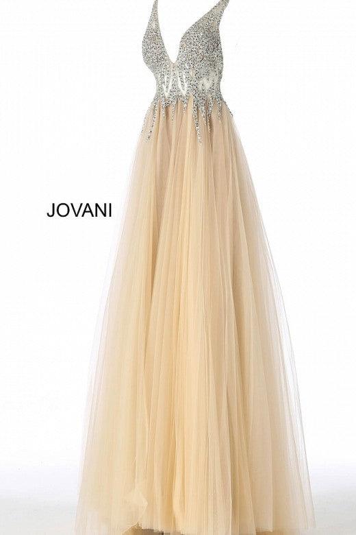 Jovani Long Prom High Slit Sleeveless Dress 54873 - The Dress Outlet