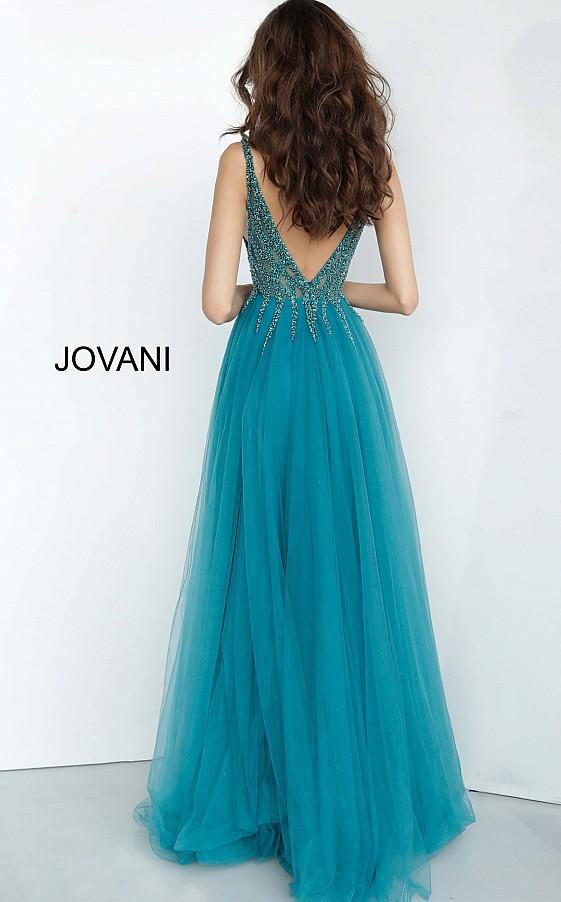 Jovani Long Prom High Slit Sleeveless Dress 54873 - The Dress Outlet