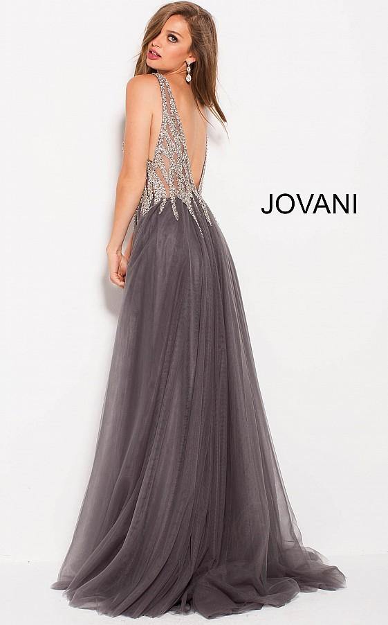 Jovani Long Prom High Slit Sleeveless Dress 54873 - The Dress Outlet