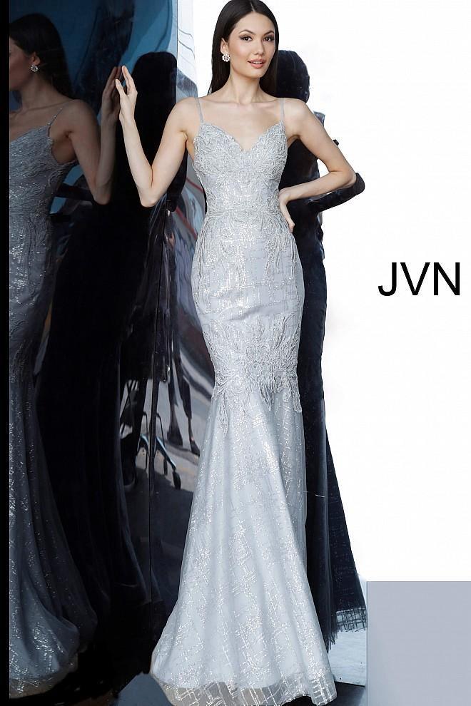 Jovani Long Prom Silver Dress Sale - The Dress Outlet