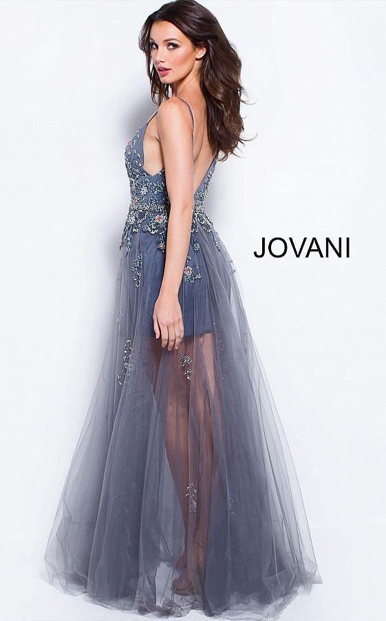 Jovani Long Prom Spaghetti Strap Evening Gown 55621 - The Dress Outlet