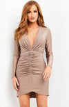 Jovani Long Sleeve Fitted Short Dress M1849 - The Dress Outlet