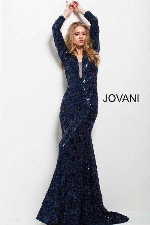 Jovani Long Sleeve Formal Evening Dress 40942 - The Dress Outlet