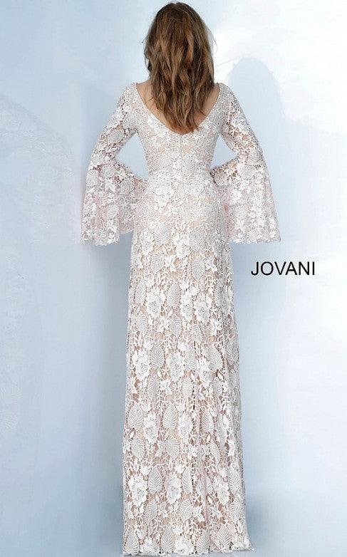 Jovani Long Sleeve Formal Lace Dress 02908 - The Dress Outlet