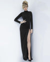 Jovani Long Sleeve High Slit Evening Dress 1706 - The Dress Outlet