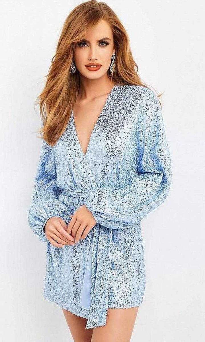 Jovani Long Sleeve Robe Dress M03637 - The Dress Outlet