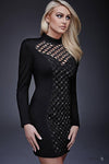 Jovani Long Sleeve Short Dress M344 - The Dress Outlet