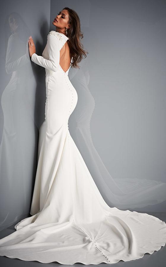 Jovani Long Sleeve Wedding Dress JB2508 - The Dress Outlet