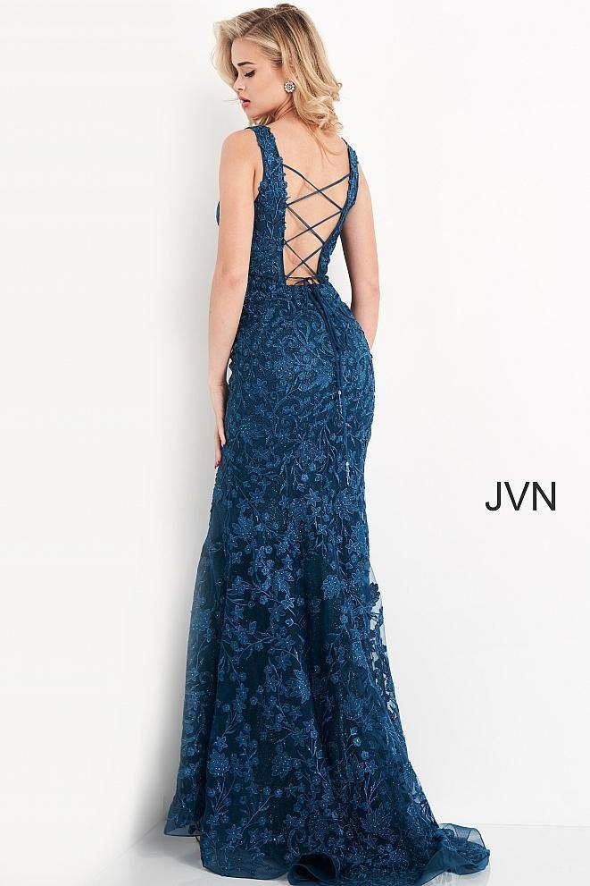 Jovani Long Sleeveless Lace Mermaid Prom Gown 04591 - The Dress Outlet