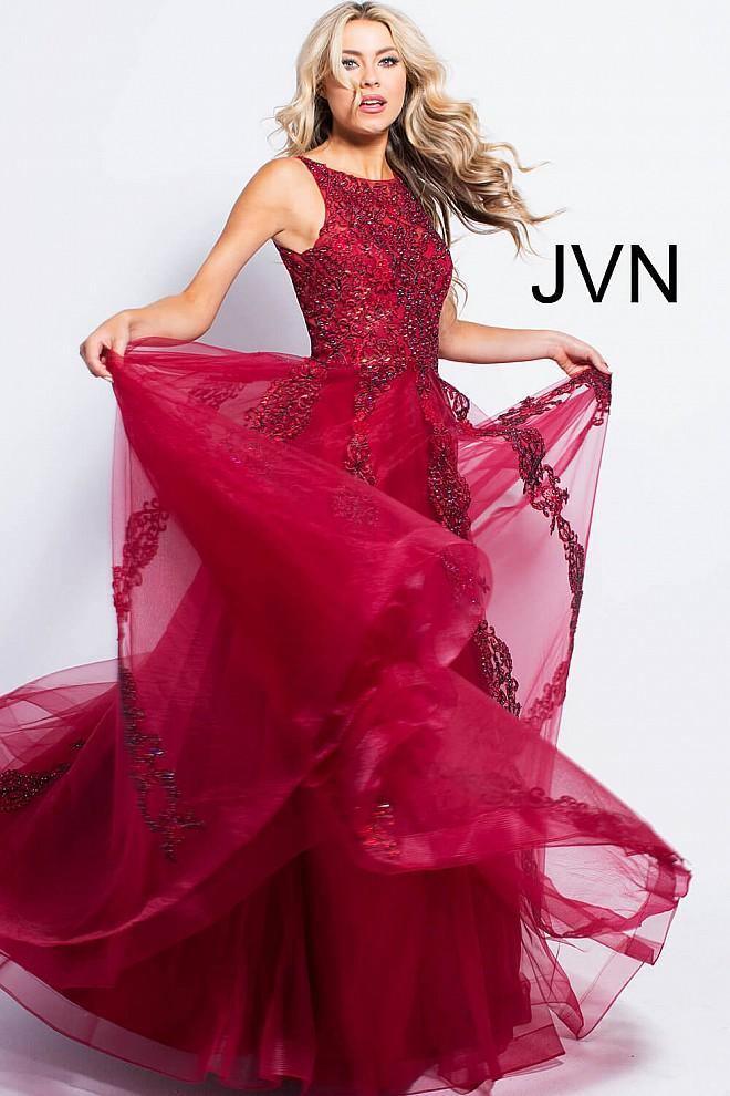 JVN By Jovani Long Sleeveless Prom Ball Gown JVN59046 - The Dress Outlet Jovani