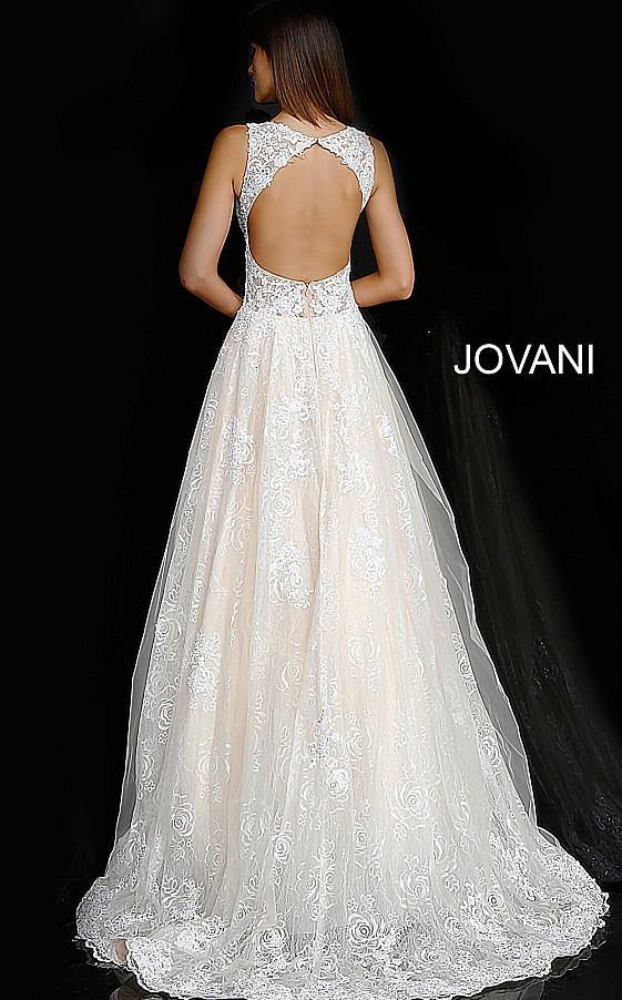 Jovani Long Sleeveless Wedding Ball Gown 37504 - The Dress Outlet