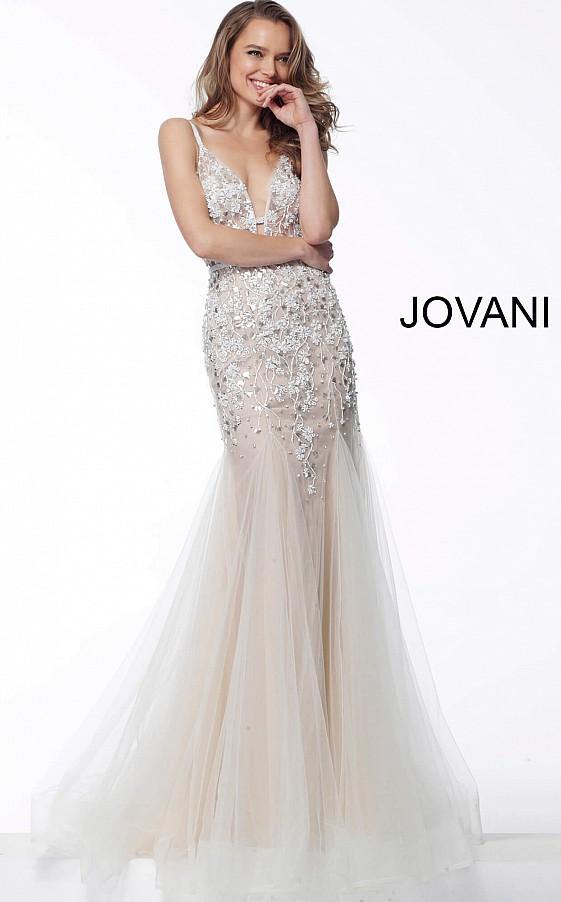 Jovani Long Spaghetti Strap Evening Gown 65325 - The Dress Outlet